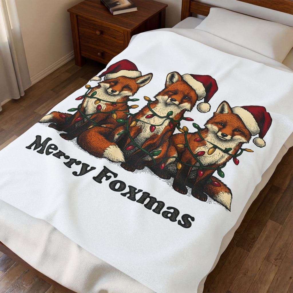 Fox Pack Blanket Christmas Critters Gift Women Cartoon Blanket Foxes Blanket