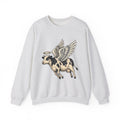 Flying Cow Sweatshirt Funny Pet Gift Women Retro Sweatshirt Cowboy Sweatshirt Humor Fan Vintage Sweatshirt Animal Graphic Sketch Halo Sweatshirt