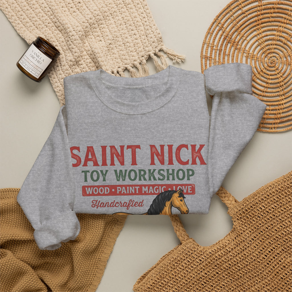 Rocking Horse Sweatshirt Christmas Dolls Gift Women Retro Sweatshirt Hobby Horse T-Sh