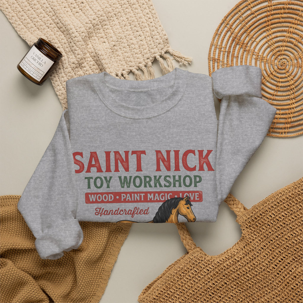 Rocking Horse Sweatshirt Christmas Dolls Gift Women Retro Sweatshirt Hobby Horse T-Sh