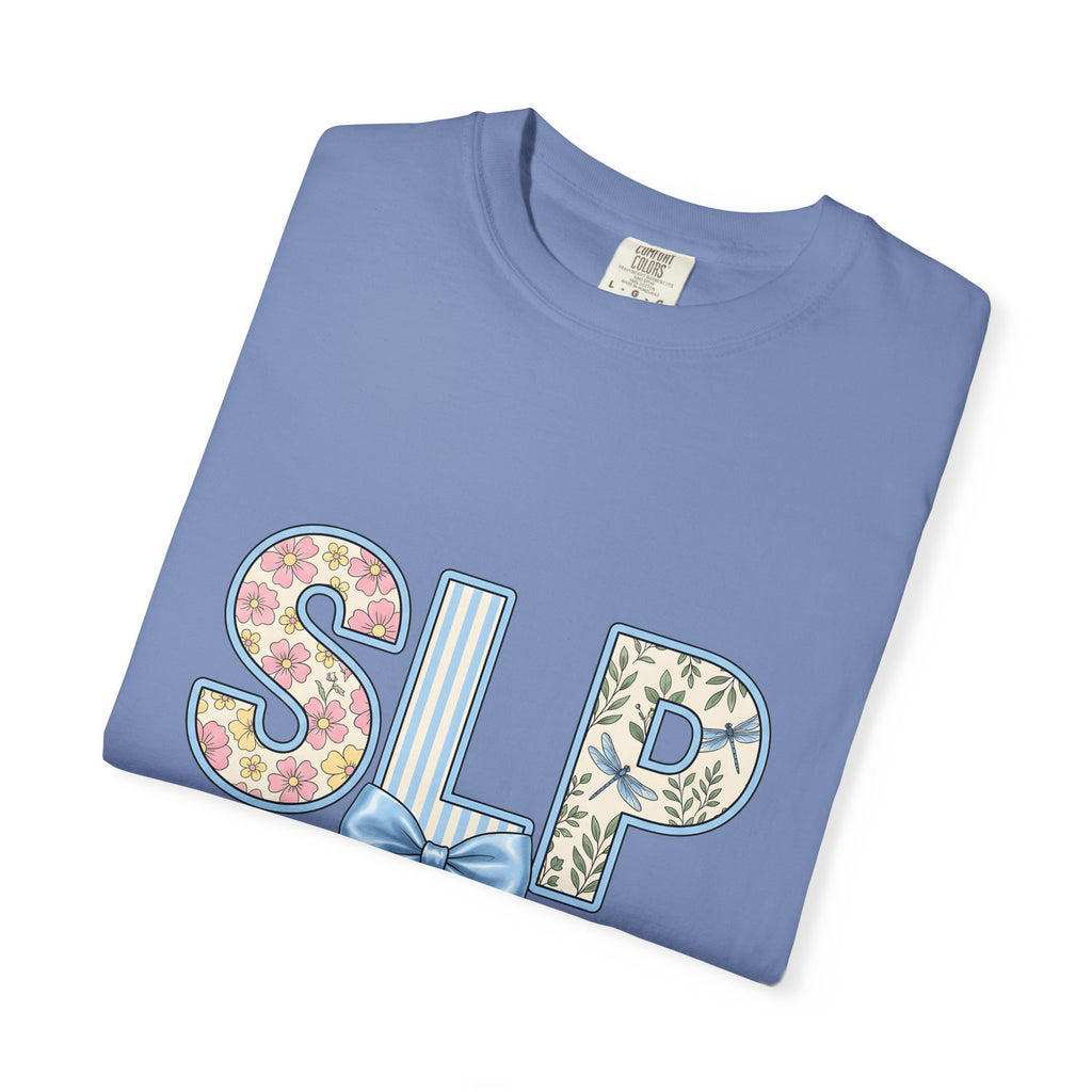 Floral Dragonfly Monogram T-Shirt Speech Therapist Educator Gift Women Whimsical T-Shirt Monogram T-Shirt Speech Pathology Enthusiast Whimsy