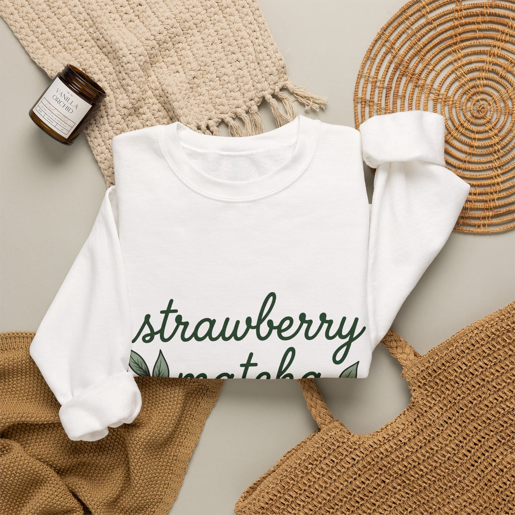 Strawberry Design Sweatshirt Coffee/Desserts/Drinks Food Gift Women Floral Sweatshirt Berry Sweatshirt Dessert Fan Botanical Sweatshirt Cuisine Graphic Retro