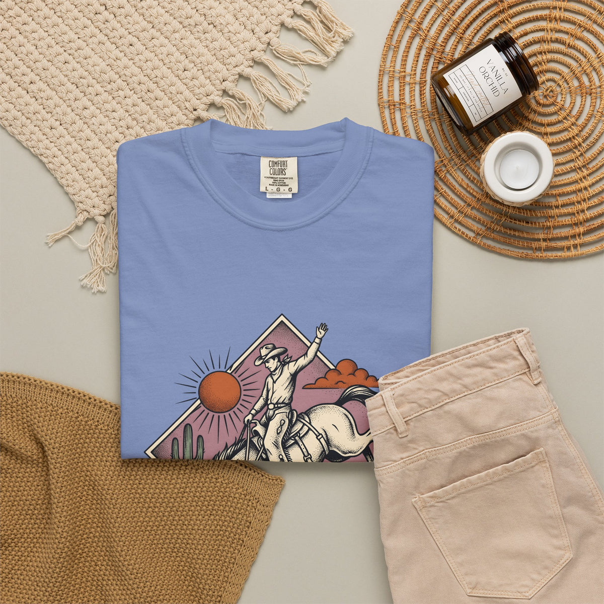Bronc Rider T-Shirt Cowgirl Ranch Gift Women Sketch T-Shirt Rough Rider T-Shirt Cowboy Fan Rodeo T-Shirt Farm Graphic Tribal Desert Plant T-Shirt