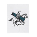 Cowgirl Riding Horse Blanket Cowgirl Western Gift Women Vintage Blanket Horseback Rider Blanket Cowgirl Fan Retro Blanket Rodeo Graphic Hand Drawn