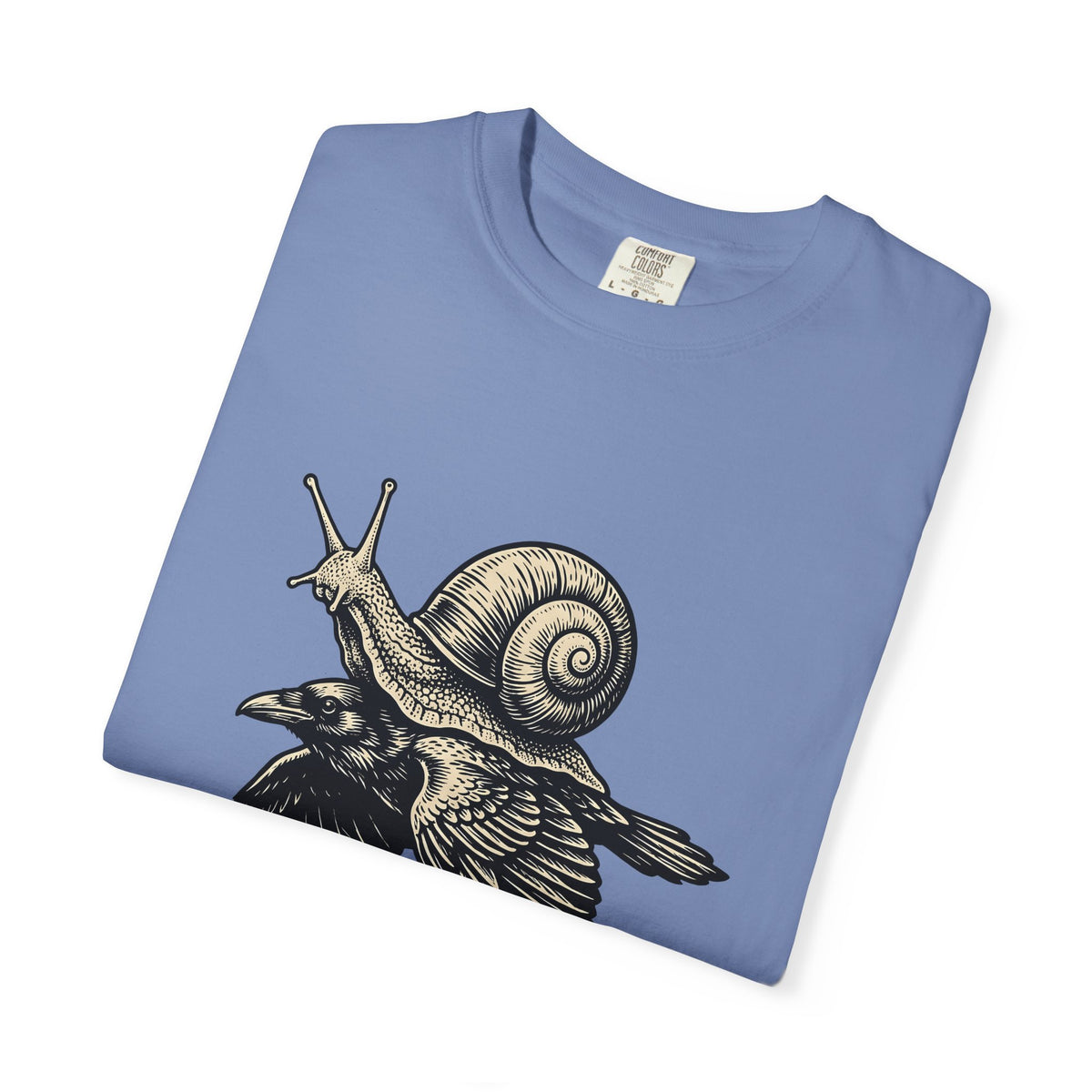 Slug Raven T-Shirt Funny Wildlife Gift Women Classic T-Shirt Raven T-Shirt Humor Fan Vintage T-Shirt Animal Graphic Doodle Wings T-Shirt