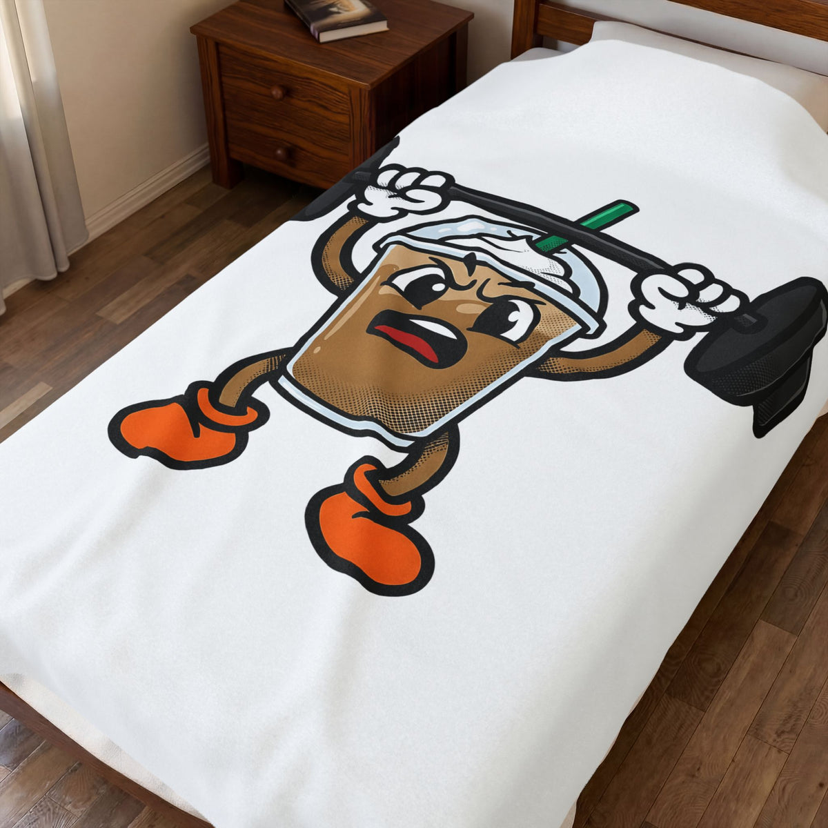 Latte Cup Icon Blanket Coffee Exercise Gift Women Caricature Blanket Coffee Blanket Blanket Coffee Fan Fitness Graphic Blanket Pop Art Gym Weight