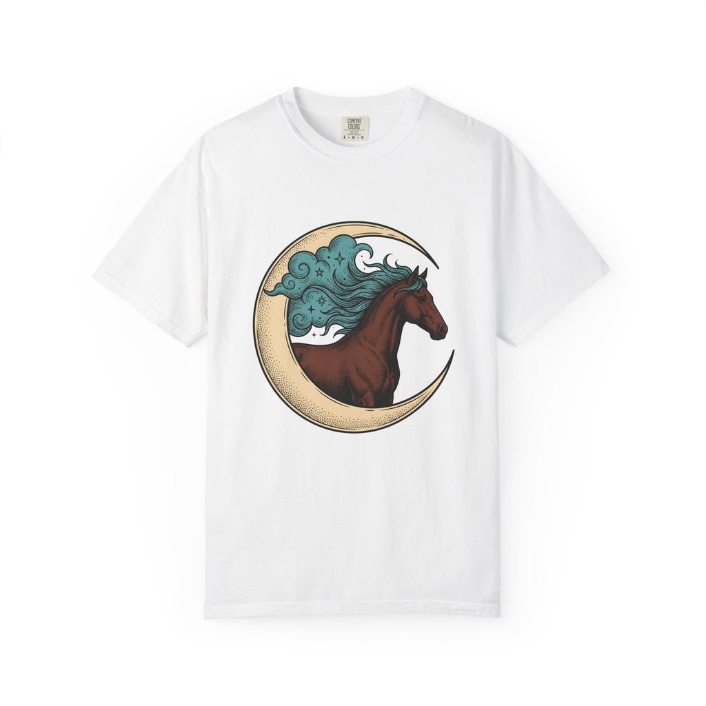 Horse Moon T-Shirt Cowgirl Western Gift Women Boho T-Shirt Equine T-Shirt Rodeo Fan Cowboy Graphic Western Design T-Shirt Boho T-Shirt Vintage Stars