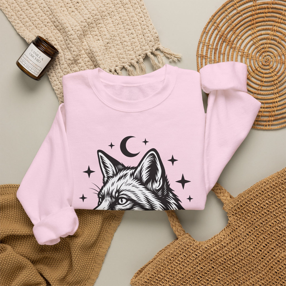 Wolf Portrait Sweatshirt Boho Chic Fauna Gift Women Sketch Sweatshirt Canine Sweatshirt Bohemian Fan Drawing Design Graphic Creature Illustration Graphic