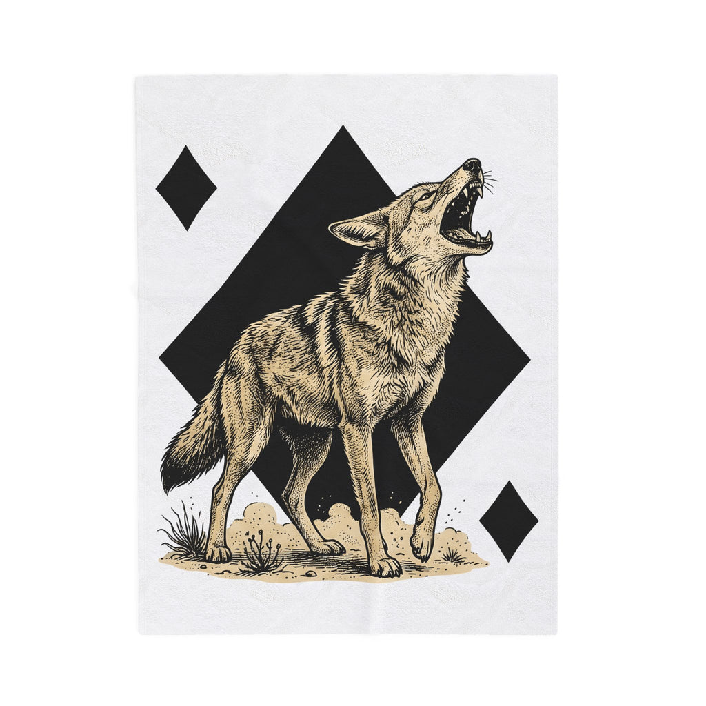 Howling Wolf Blanket Wolf Pets Gift Women Sketch Blanket Gray Wolf Blanket Wolf Fan Canine Graphic Blanket Hand Drawn Shape Blanket