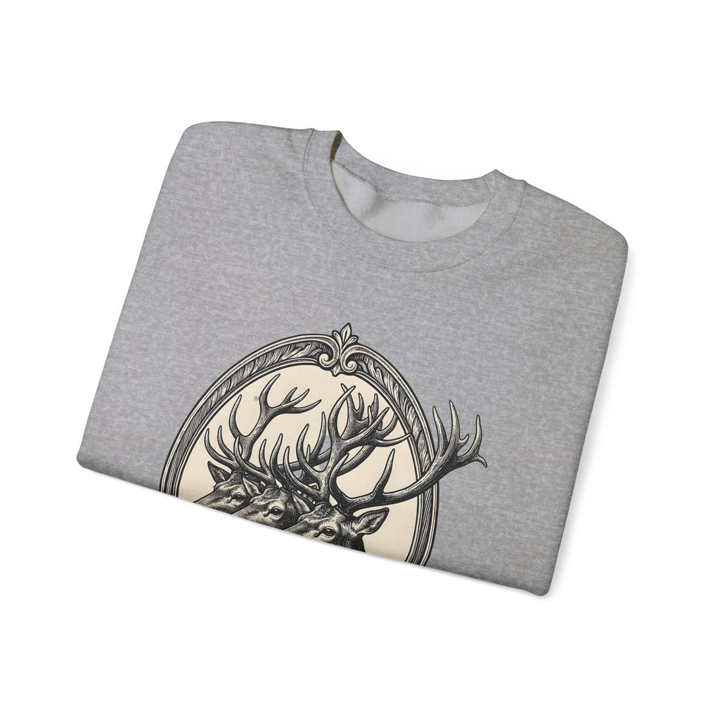 Stag Trio Boho Chic Nature Gift Vintage Deer Bohemian Fan Retro Wilderness Hand Drawn Sweatshirt