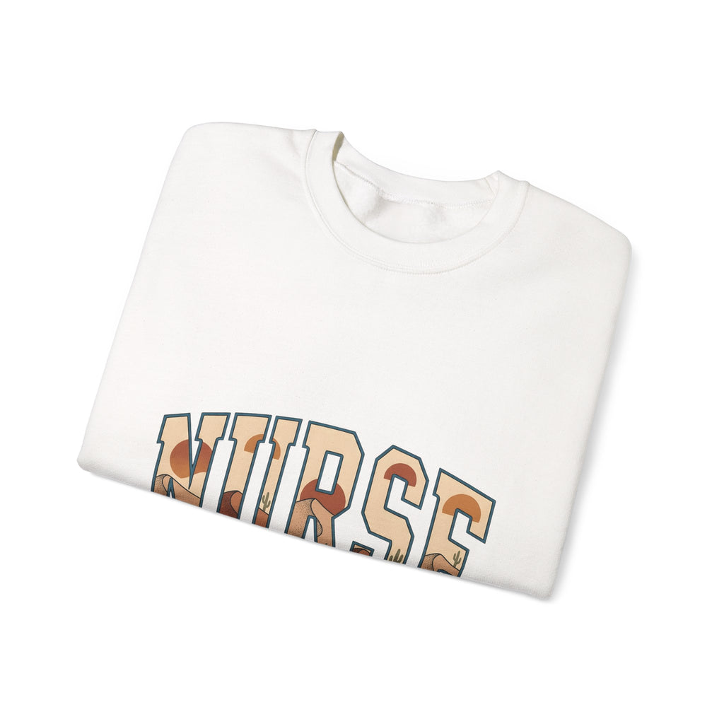 Desert Landscape Text Sweatshirt Nurse Western Gift Women Boho Sweatshirt Desert Text Sweatshirt Rn Fan Hippie Sweatshirt Cowboy Graphic Retro Cactus Sweatshirt