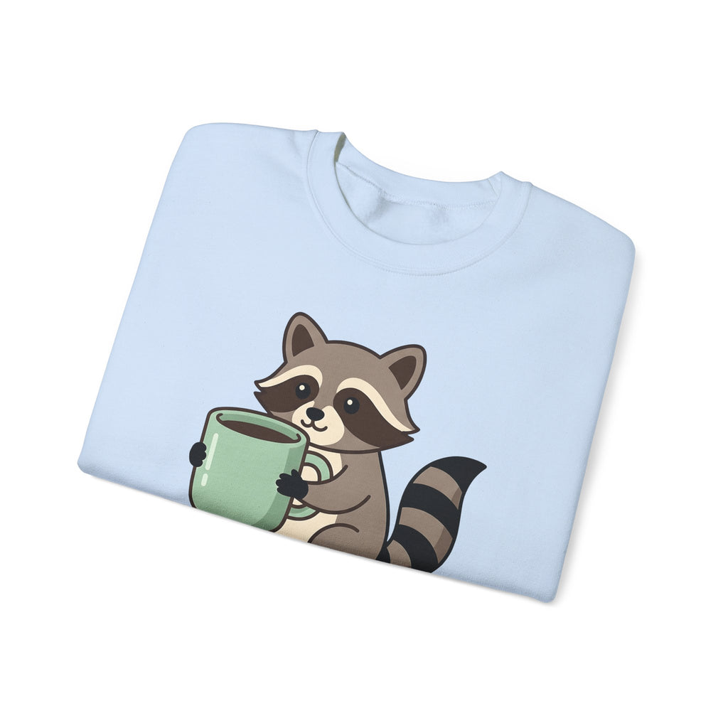 Raccoon Coffee Sweatshirt Nurses Coffee Gift Women Cute Sweatshirt Coffee Sweatshirt Nurse Enthusiast Adorable Sweatshirt Caffeinated Graphic Coffee