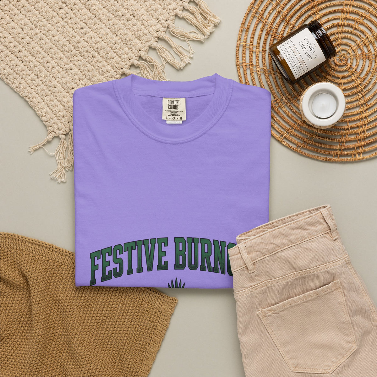 Palm Leaf Holiday Noel Gift Heavy Frond Christmas Fan Vintage Christmas Classic Seasonal Leaf T-Shirt