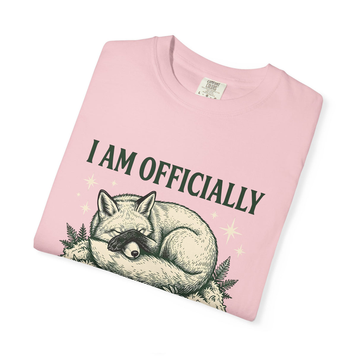Resting Fox Funny Wildlife Gift Sketch Fox Humor Fan Drawing Retro Star Shapes T-Shirt
