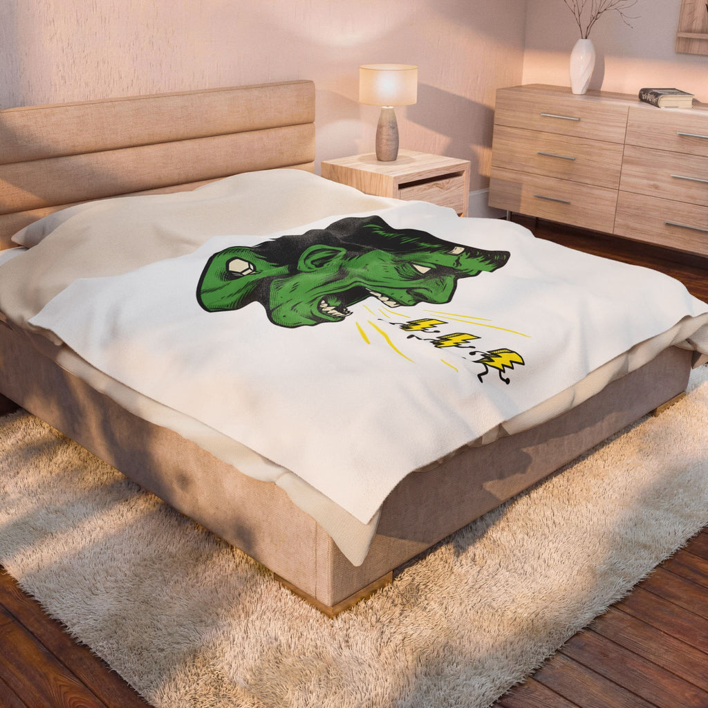 Frankenstein Creature Halloween Scary Gift Cartoon Monster Horror Fan Creepy Frightening Blanket