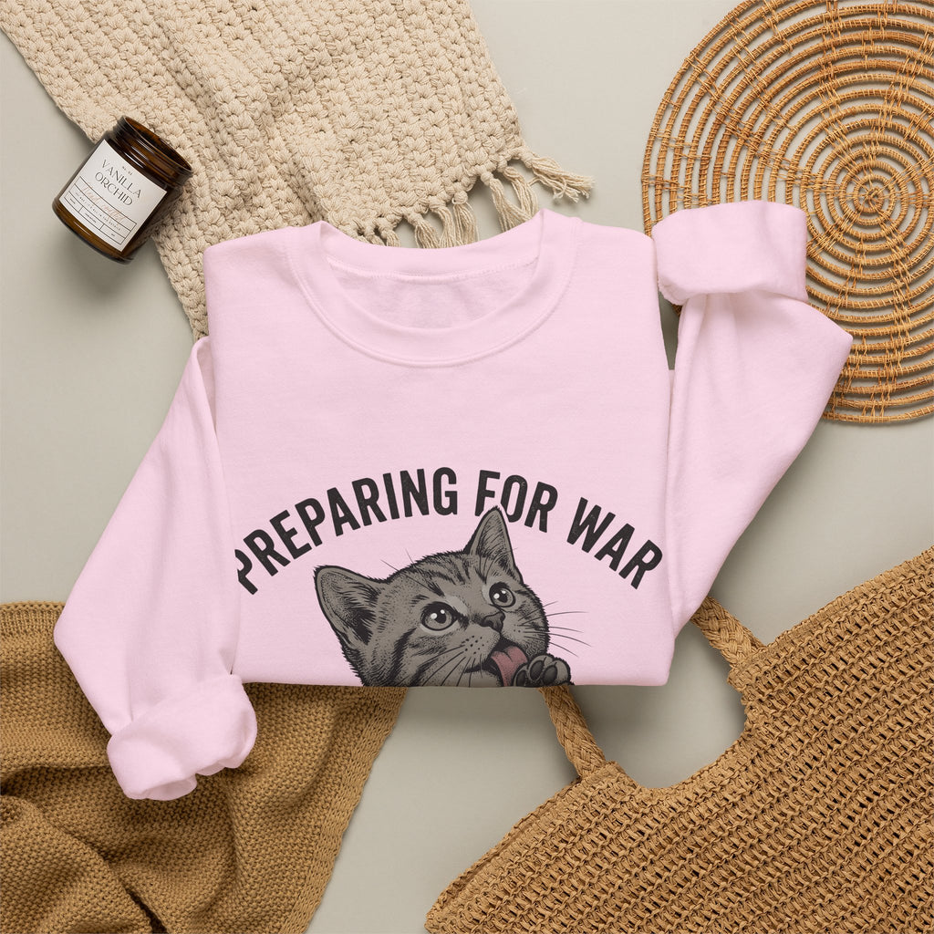 Striped Cat Cat Jokes Gift Sketch Tabby Cat Feline Fan Drawing Retro Claw Sweatshirt