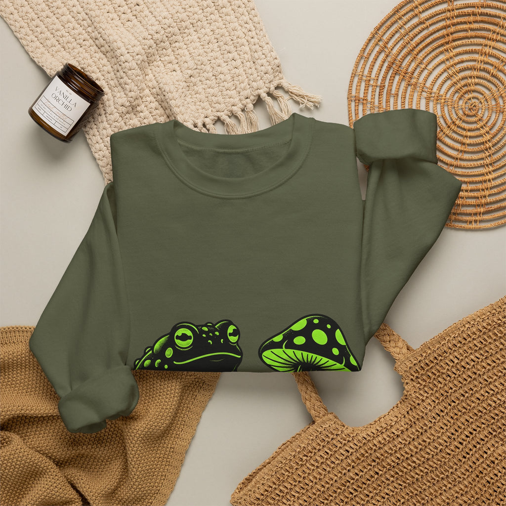 Toad Fungus Sweatshirt Halloween Spells Gift Women Dark Sweatshirt Chytrid Sweatshirt Horror Fan Gothic Sweatshirt Magic Graphic Retro Glow Sweatshirt