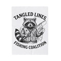 Raccoon Fisher Fishing Pets Gift Line Raccoon Angler Fan Illustrated Animal Cartoon Fishing Blanket