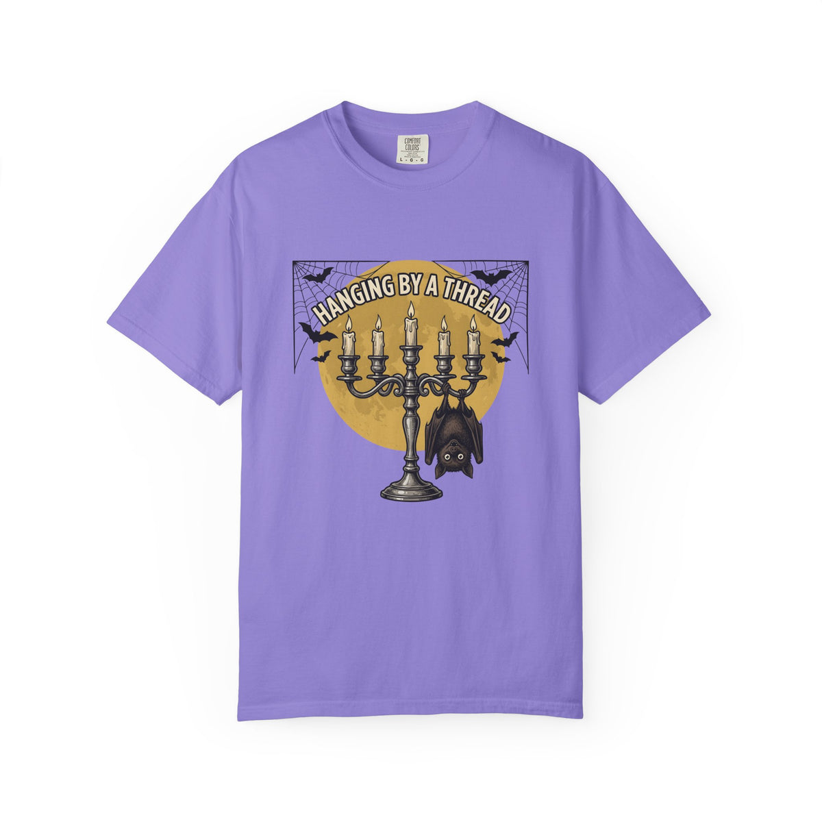 Bat Candelabra T-Shirt Halloween Goth Gift Women Gothic T-Shirt Candelabrum T-Shirt Horror Fan Dark T-Shirt Emo Graphic Vintage Spiderweb T-Shirt