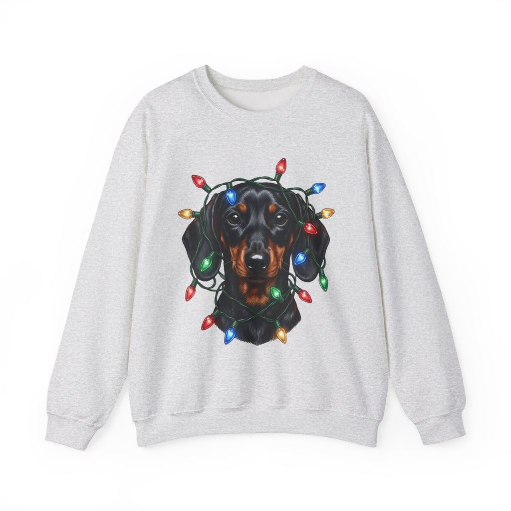 Dachshund Dog Sweatshirt Dog Holiday Gift Women Realistic Sweatshirt Wiener Dog Sweatshirt Dog Fan Photorealistic Sweatshirt Christmas Graphic Hand Drawn