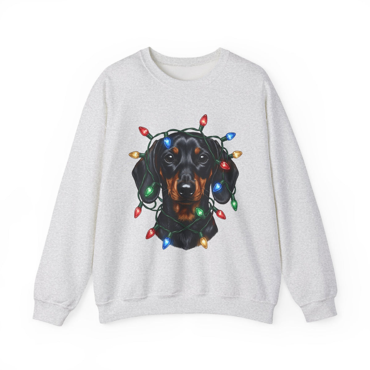 Dachshund Dog Sweatshirt Dog Holiday Gift Women Realistic Sweatshirt Wiener Dog Sweatshirt Dog Fan Photorealistic Sweatshirt Christmas Graphic Hand Drawn
