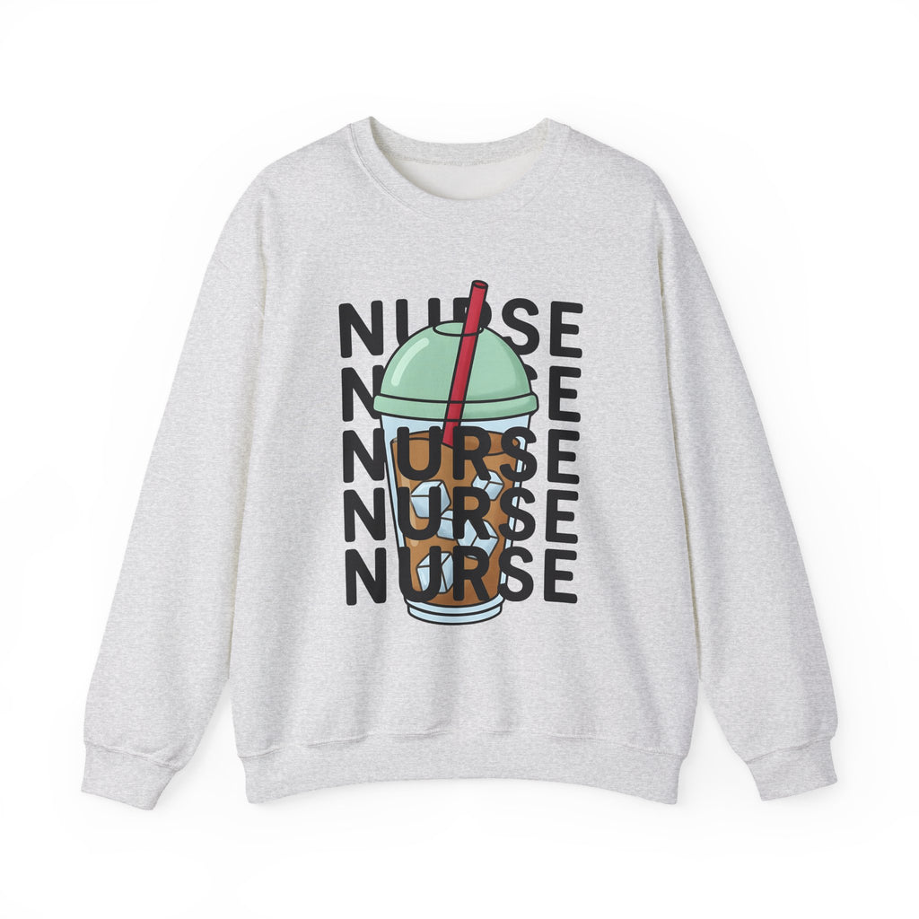 Chilled Coffee Cup Sweatshirt Nurses Beverage Gift Women Anime Sweatshirt Coffee Sweatshirt Sweatshirt Nurse Enthusiast Manga Sweatshirt Drink Graphic Line Art