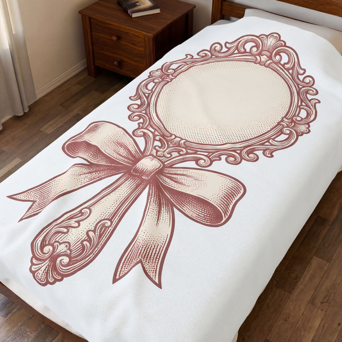 Fancy Mirror Blanket Cute Clothing Gift Women Antique Blanket Glass Blanket Adorable Fan Vintage Blanket Apparel Graphic Doodle Knot Blanket