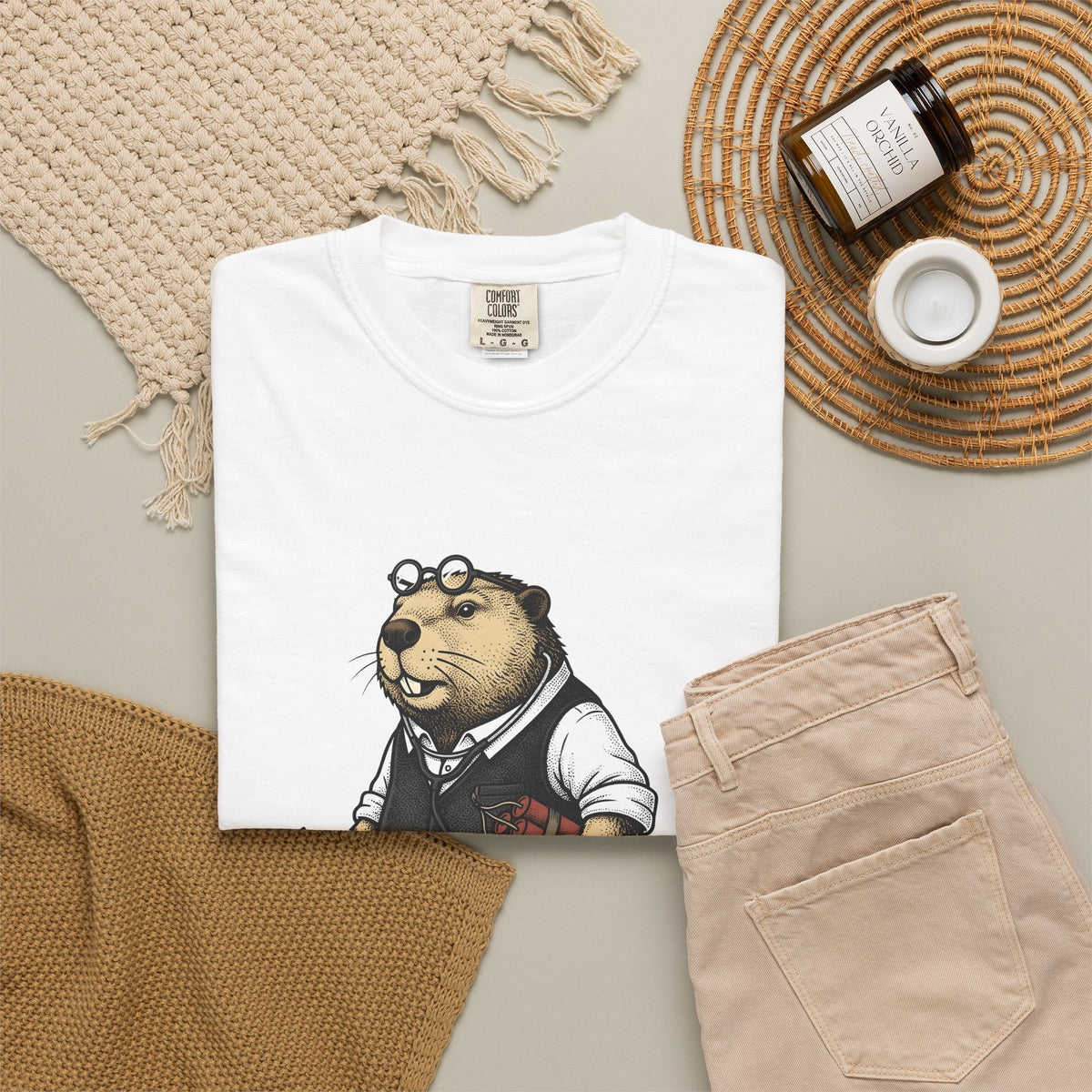 Beaver Apparel T-Shirt Funny Fauna Gift Women Caricature T-Shirt Beaver T-Shirt Humor Fan Cartoon T-Shirt Wildlife Graphic Old School Cash Money