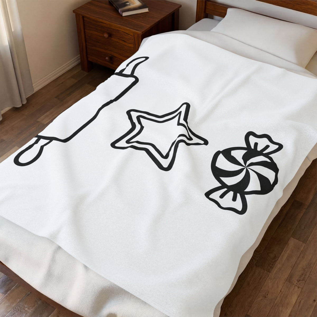 Pastry Symbols Christmas Desserts Gift Simple Bakery Holiday Fan Minimalist Treat Contemporary Blanket