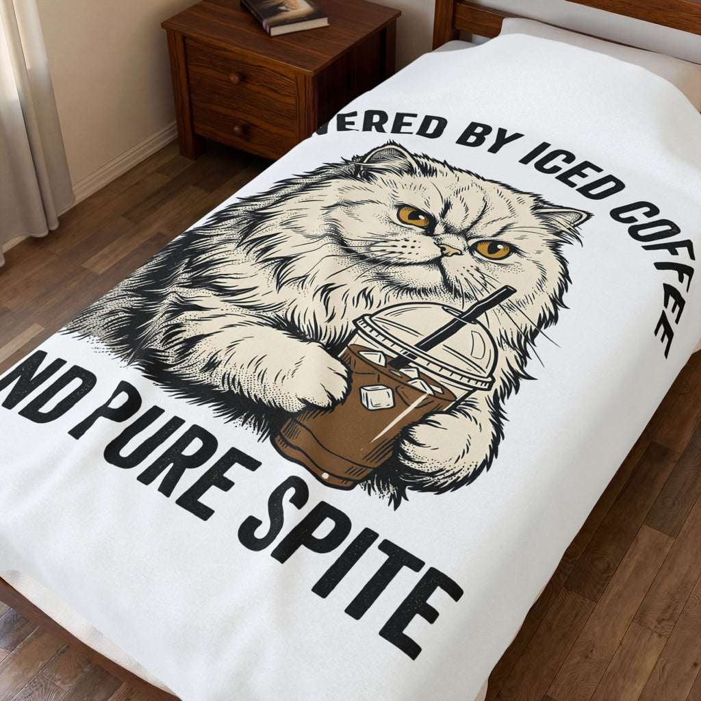 Persian Cat Coffee Blanket Coffee Animals Gift Women Hand Drawn Blanket Persian Cat Blanket Coffee Fan Illustrated Blanket Pet Graphic Vintage Iced