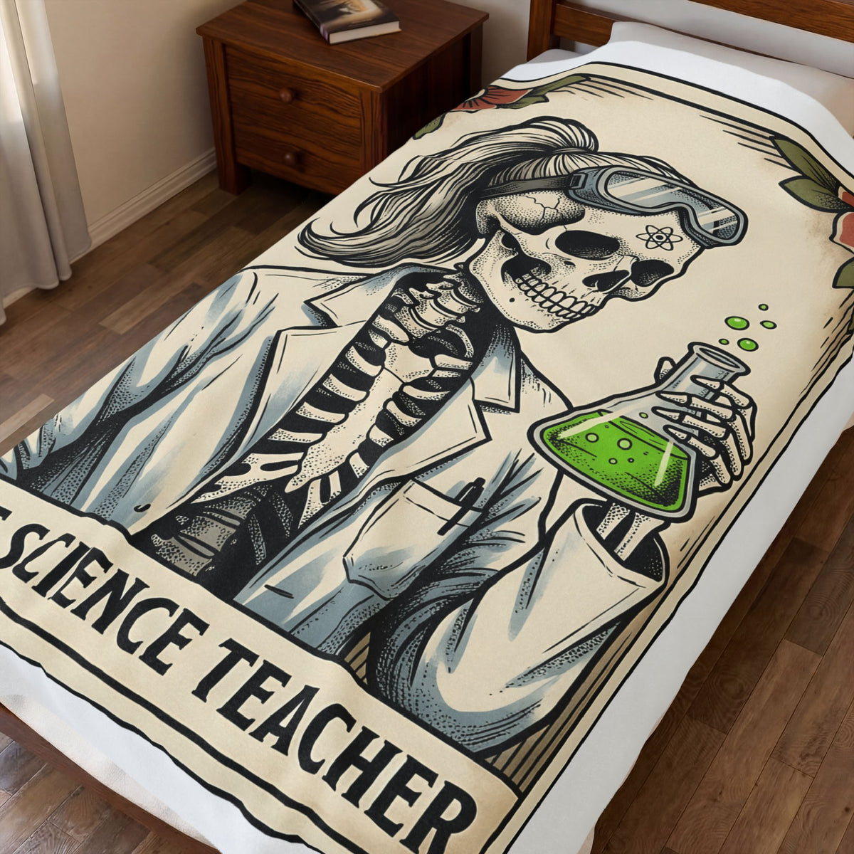Skeleton Chemist Teachers Chemistry Gift Line Skeleton Educator Enthusiast Science Blanket
