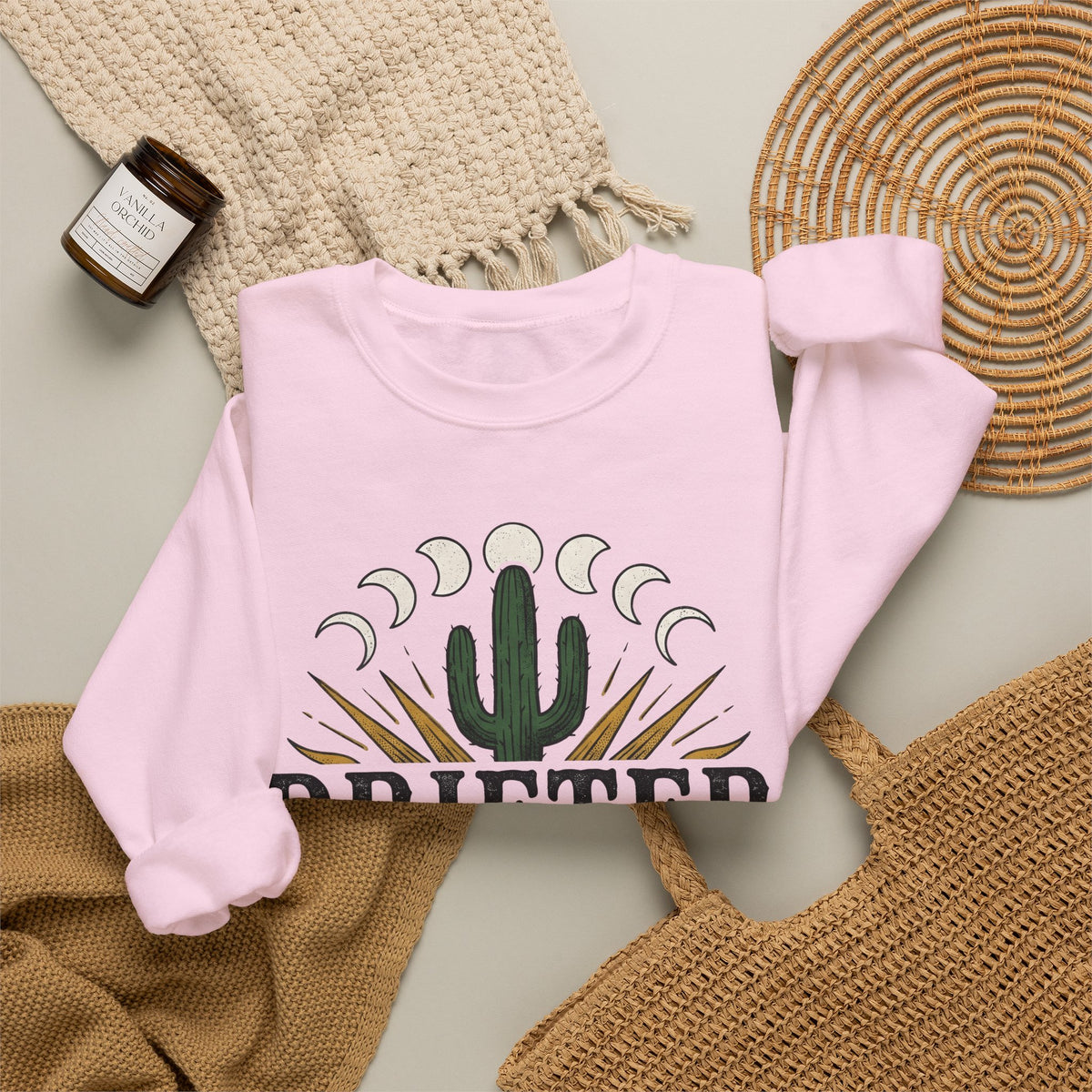 Desert Sun Sweatshirt Cowgirl Cowboy Gift Women Southwestern Sweatshirt Desert Sweatshirt Rodeo Fan Western Sweatshirt Ranch Graphic Antique Moon Cycle Sweatshirt