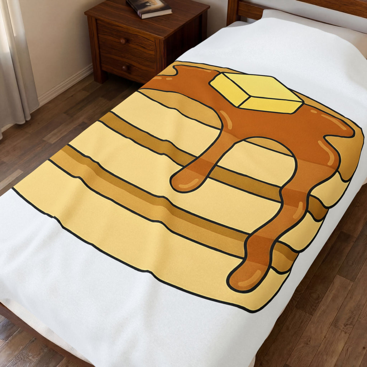 Flapjack Pile Blanket Desserts Brunch Gift Women Comic Blanket Granola Bar Blanket Pastry Fan Cartoon Blanket Breakfast Graphic Simple Honey Blanket