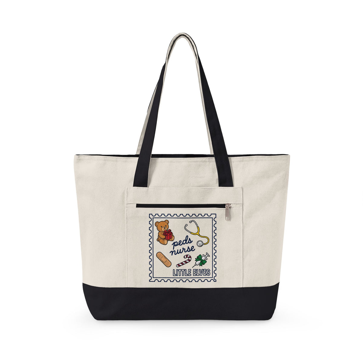 Teddy Bear Tote Bag Nurse Christmas Gift Women Cartoon Tote Bag Teddy Tote Bag Healthcare Enthusiast Comic Tote Bag Winter Graphic Retro Stethoscope