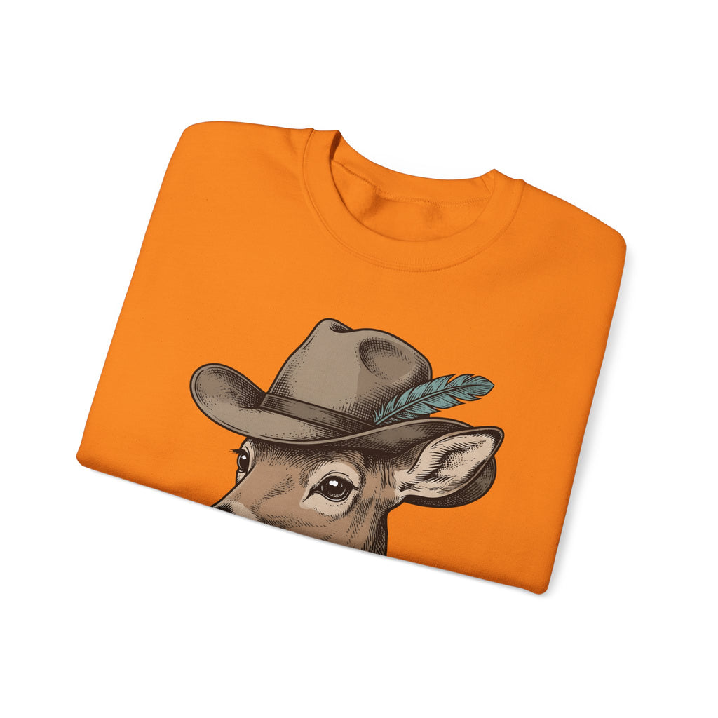 Buck Western Hat Cowgirl Wildlife Gift Sketch Cowboy Hat Cowgirl Fan Rodeo Wildlife Retro Sweatshirt