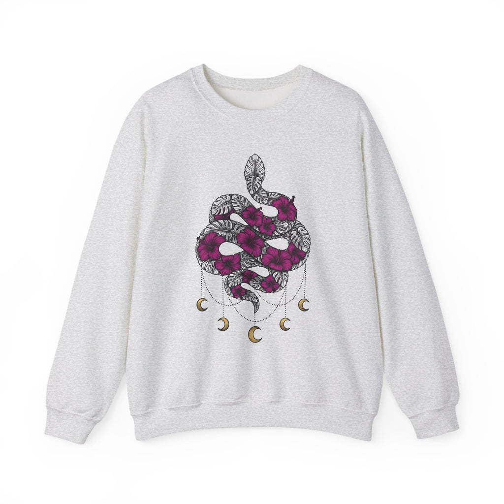 Serpent Flower Sweatshirt Boho Chic Spiritual Gift Women Hippie Sweatshirt Snake Flower Sweatshirt Bohemian Enthusiast Psychedelic Sweatshirt Mystical Graphic