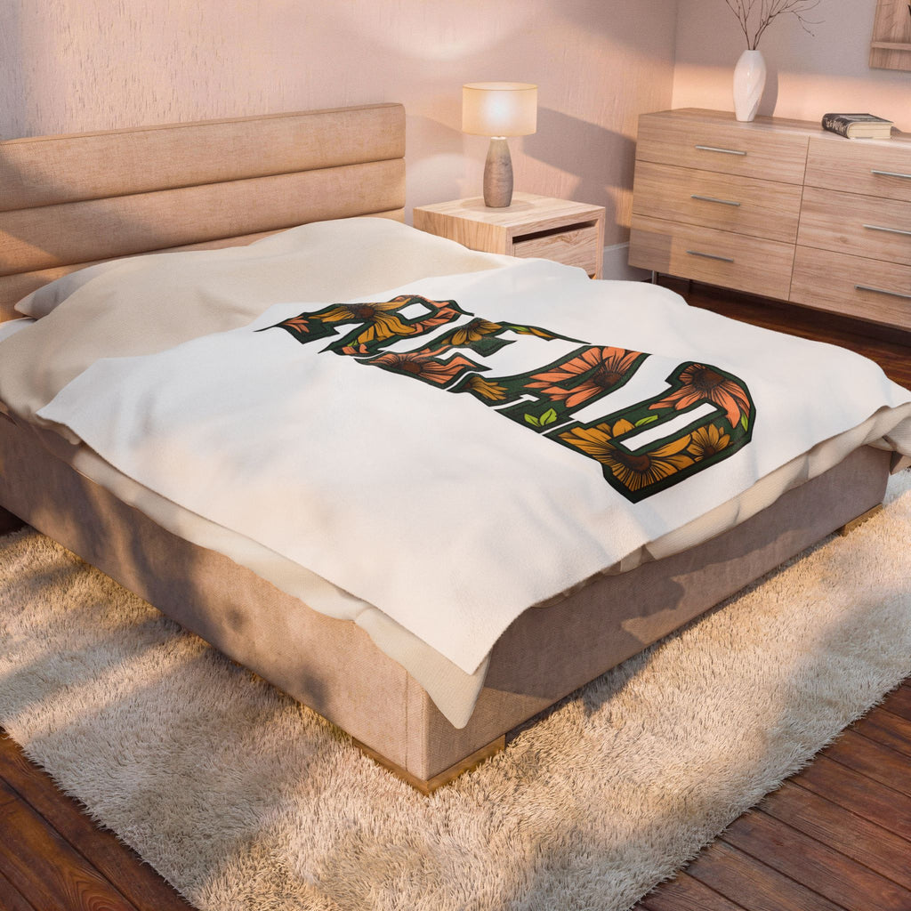Flower Script Blanket Teacher Texts Gift Women Thick Blanket Typography Blanket Educator Enthusiast Calligraphy Blanket Message Graphic Old School