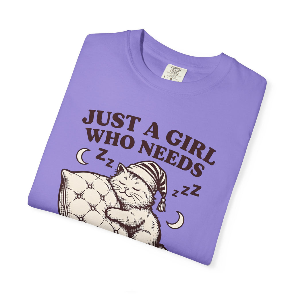 Sleeping Cat T-Shirt Cat Nap Gift Women Vintage T-Shirt Kitten T-Shirt Cat Fan Retro T-Shirt Slumber Graphic Hand Drawn T-Shirt T-Shirt