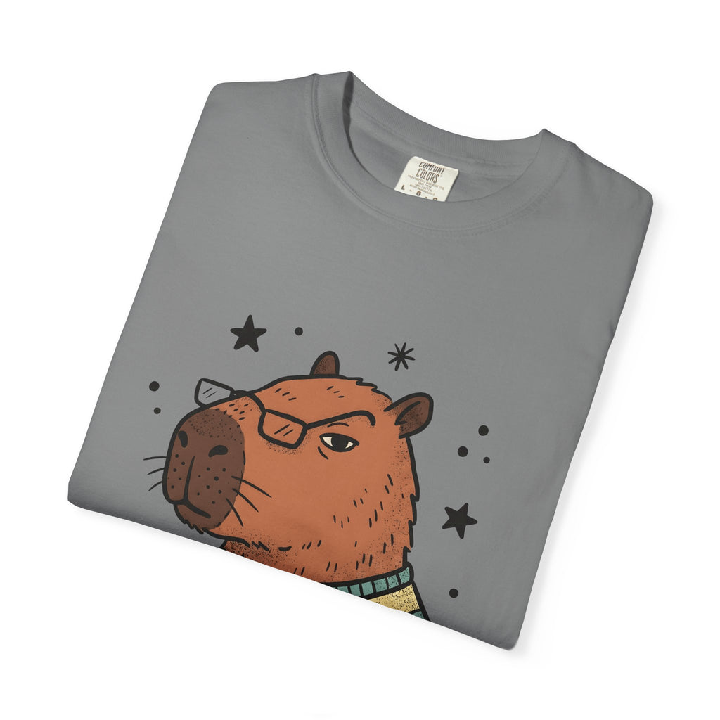 Capybara Specs T-Shirt Funny Fauna Gift Women Caricature T-Shirt Rodent T-Shirt Humor Fan Cartoon T-Shirt Wildlife Graphic Line Art Jumper T-Shirt