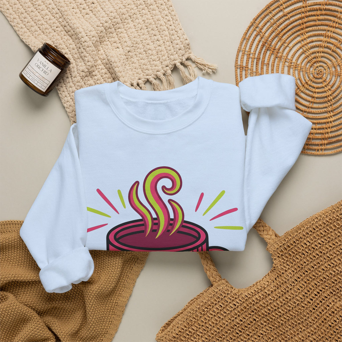 Coffee Cup Sweatshirt Coffee Brunch Gift Women Vintage Sweatshirt Sweatshirt Sweatshirt Coffee Fan Coffee Cup Sweatshirt Breakfast Graphic Comic Star Shape Sweatshirt