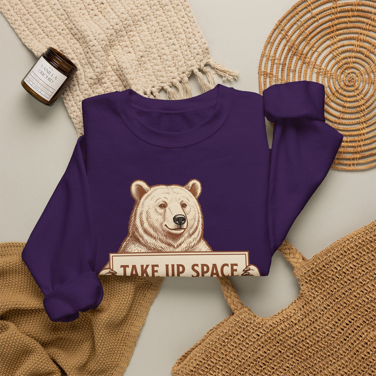 Bear Bear Animal Gift Vintage Grizzly Bear Fan Ursine Wildlife Hand Drawn Sign Sweatshirt