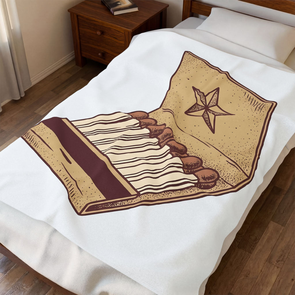 Matchbook Star Blanket Cowgirl Gypsy Gift Women Retro Blanket Matchcover Blanket Cowgirl Fan Vintage Blanket Bohemian Graphic Sketch Cowboy Blanket