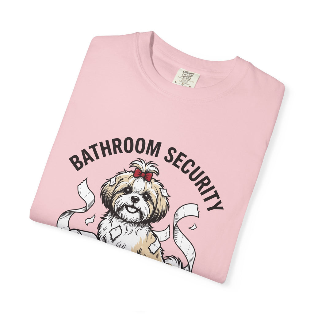 Shih Tzu Puppy T-Shirt Dog Joke Gift Women Comic T-Shirt Puppy T-Shirt Dog Fan Cartoon T-Shirt Humor Graphic Sketch Bathroom Paper T-Shirt