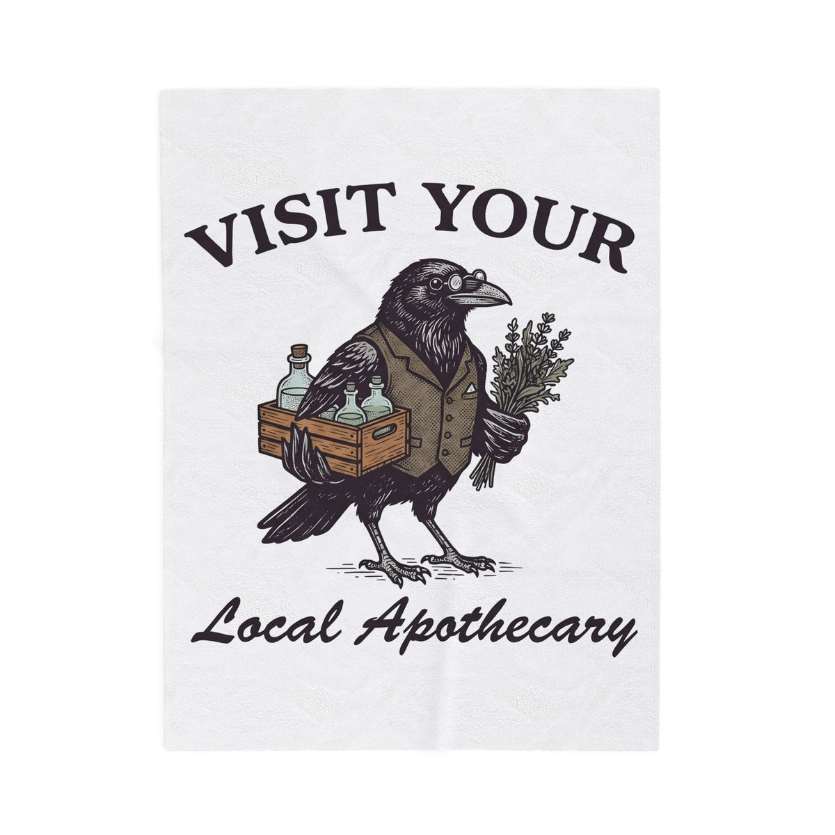 Blackbird Remedy Blanket Halloween Macabre Gift Women Classic Blanket Cure Blanket Horror Fan Gothic Blanket Dark Graphic Line Art Remedy Flasks