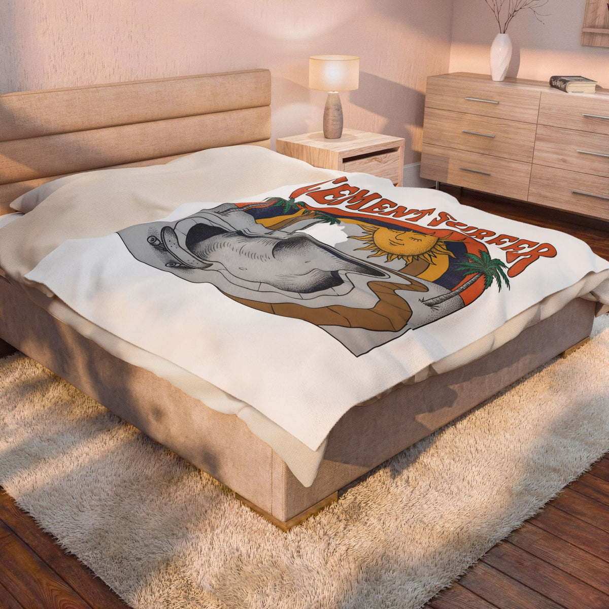 Skate Pool Blanket Skateboarding Watersport Gift Women Hand Drawn Blanket Skatepark Blanket Skater Enthusiast Drawing Blanket Surfing Graphic