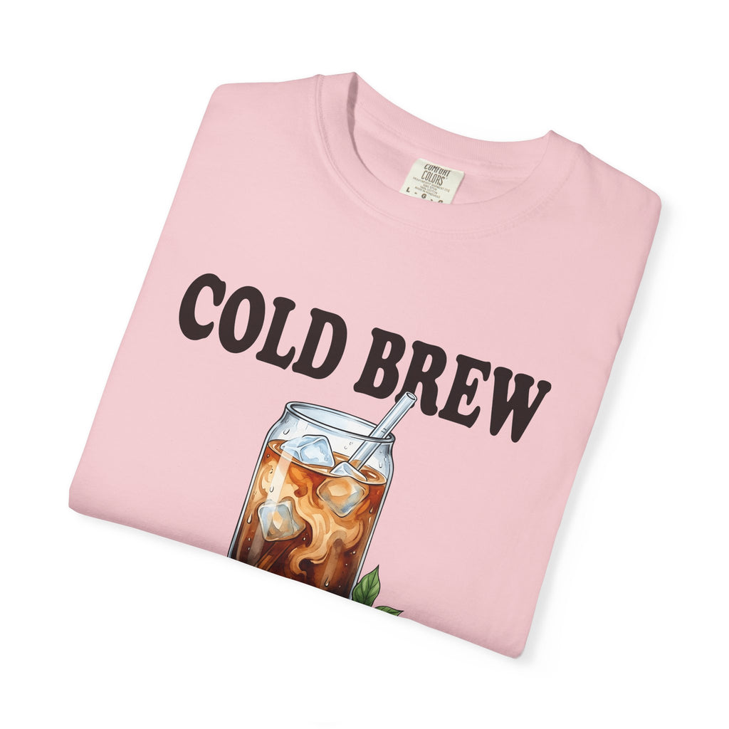 Cold Brew T-Shirt Coffee Gourmet Gift Women Hand Painted T-Shirt Cold Brew Coffee T-Shirt Coffee Fan Hand Drawn T-Shirt Gourmet Design Retro Coffee