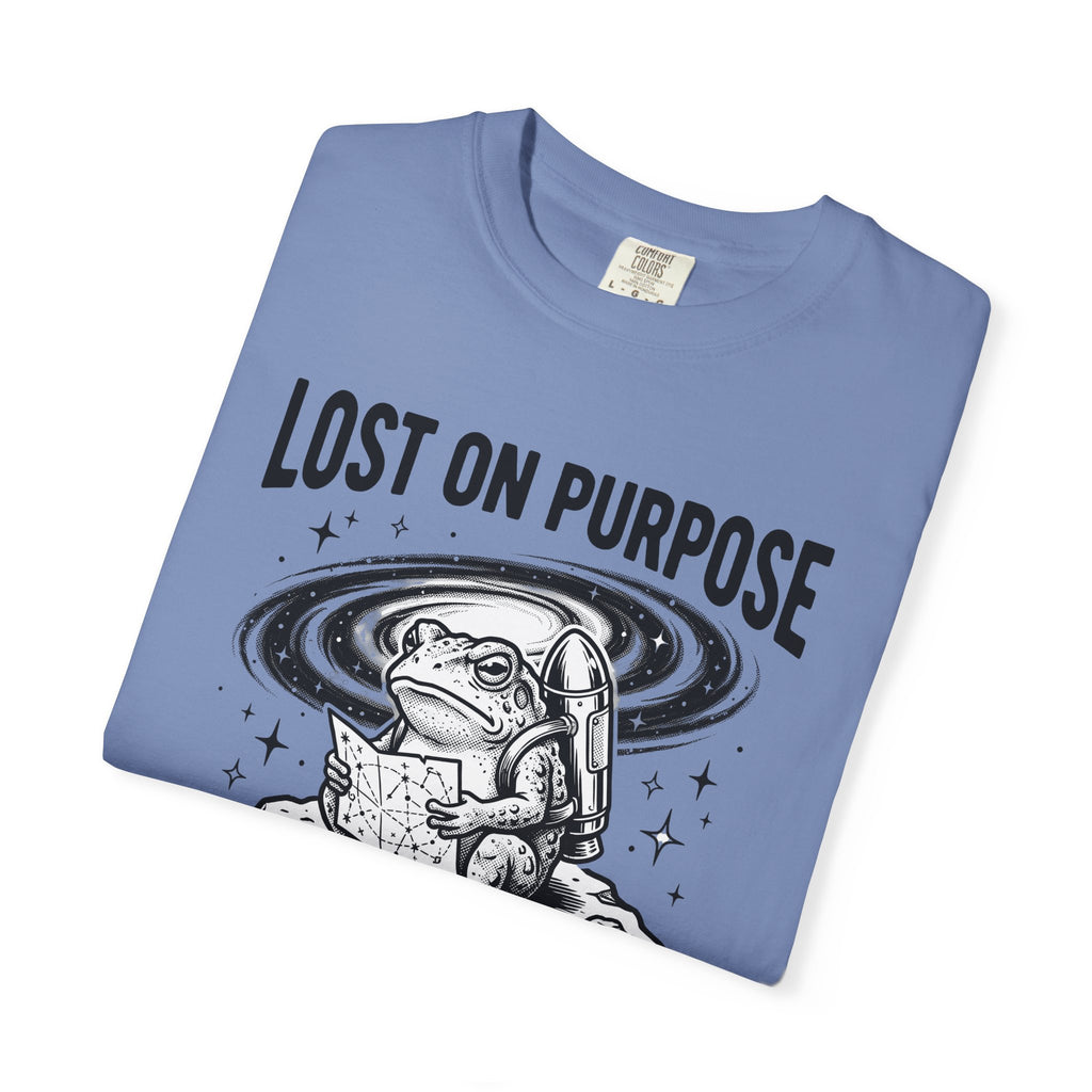 Cosmic Frog T-Shirt Funny Wildlife Gift Women Sketch T-Shirt Toad T-Shirt Humor Fan Cartoon T-Shirt Animal Graphic Line Art Shuttle T-Shirt