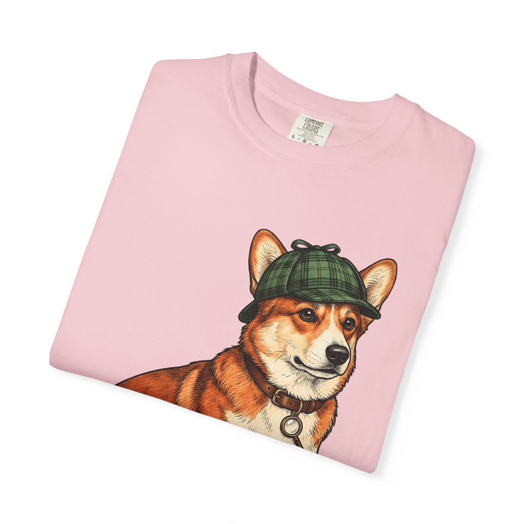 Corgi Puppy Dog Animals Gift Sketch Puppy Dog Fan Canine Doggy Retro Detective Cap T-Shirt