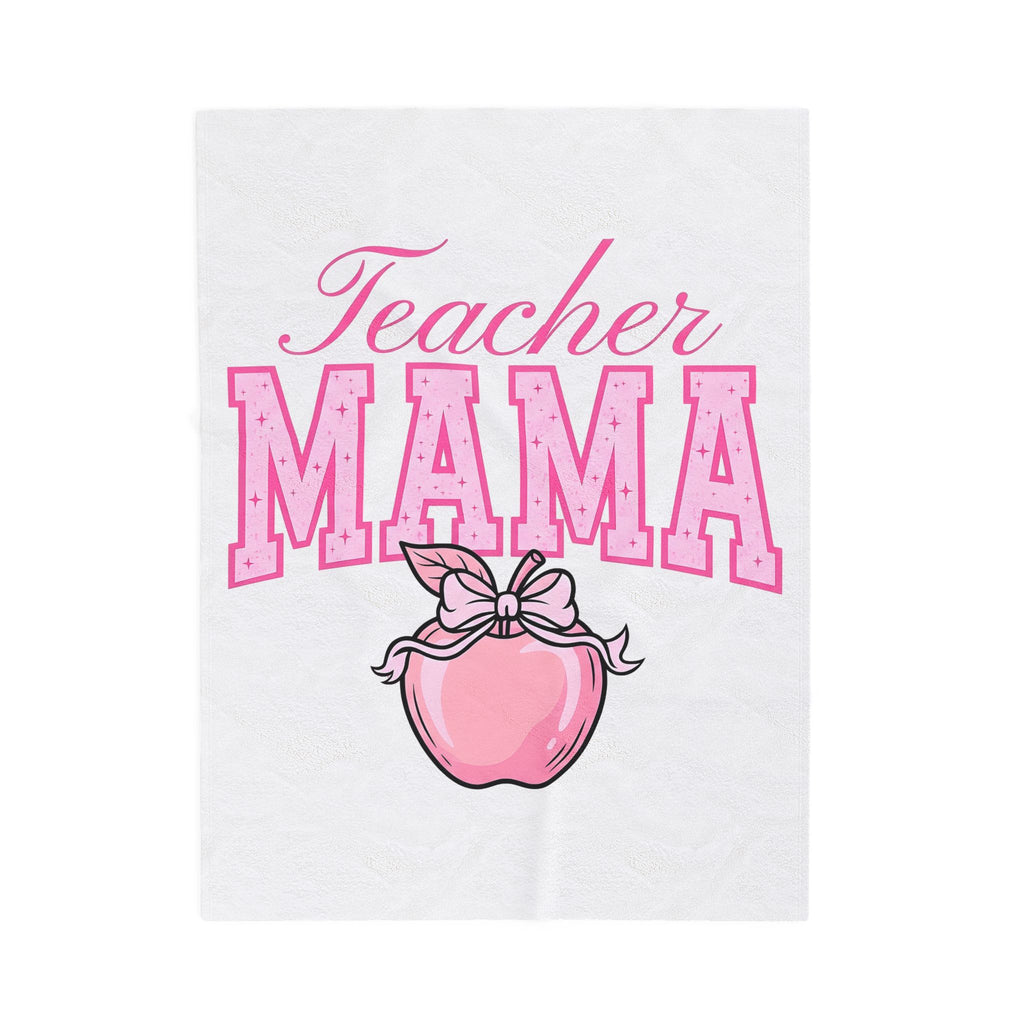 Red Apple Bow Blanket Moms Teaching Gift Women Pop Art Blanket Apple Blanket Mother Enthusiast Retro Blanket Educator Graphic Old School Star