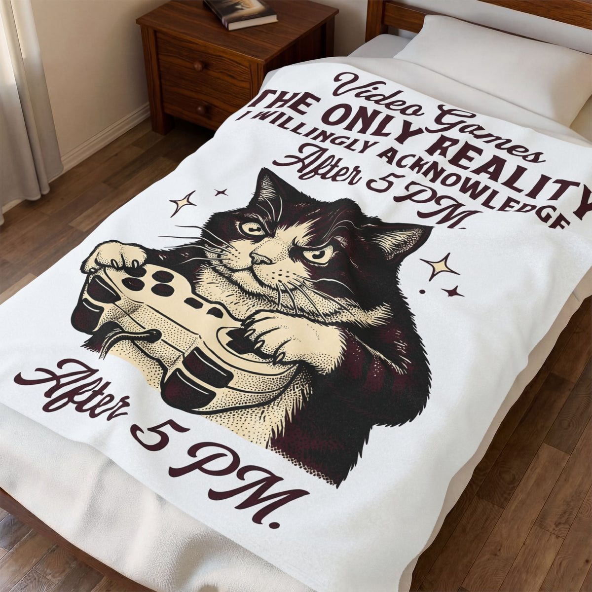 Cat Gamer Blanket Cat Consoles Gift Women Cartoon Blanket Gamer Blanket Cat Fan Feline Blanket Console Graphic Doodle Joystick Blanket